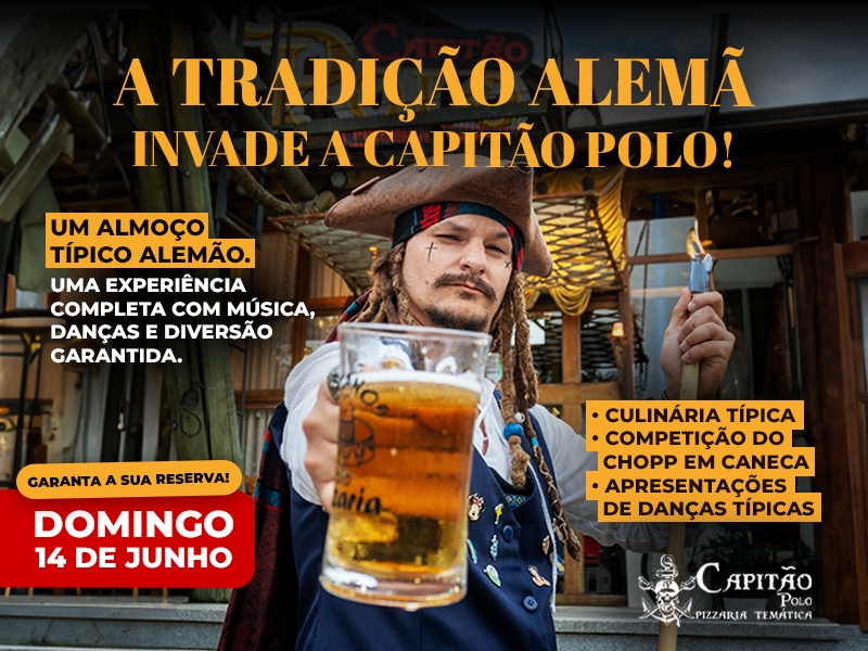 Almoço Típico Alemão - Rodízio de pizza e acompanhamentos com temática alemã!